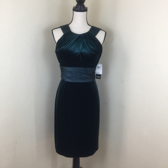 Adrianna Papell Green Velvet Dress Sale 